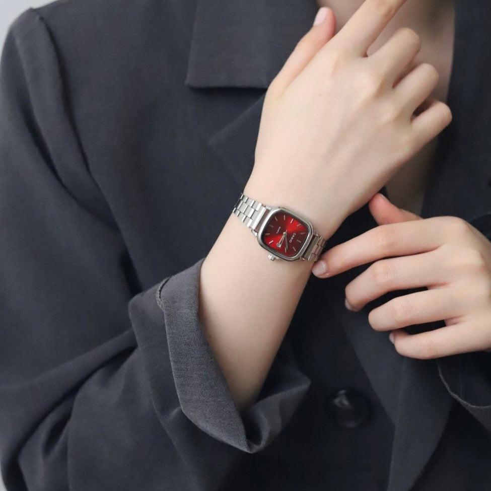 CASIO SILVER AND RED FOR WOMEN