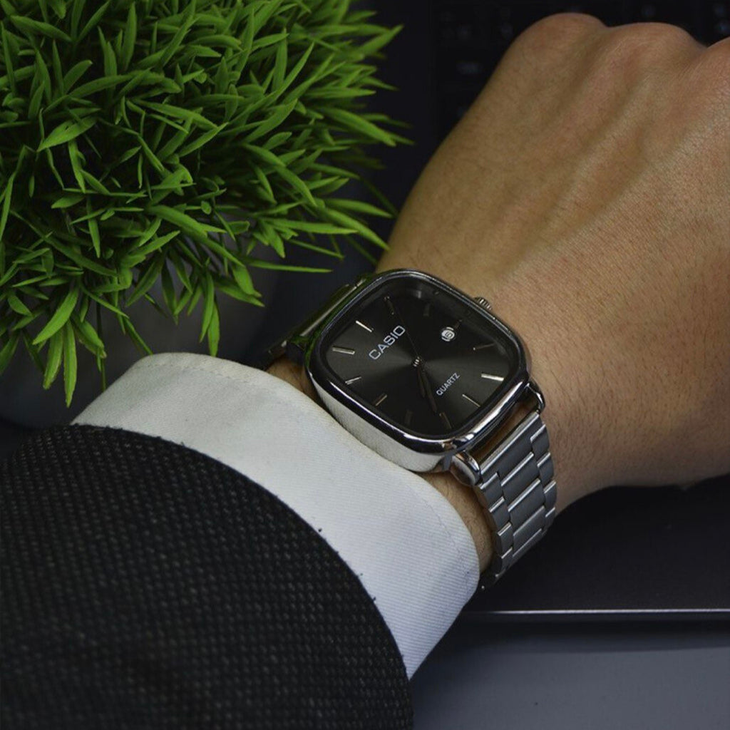 CASIO Silver and BLACK FOR Men