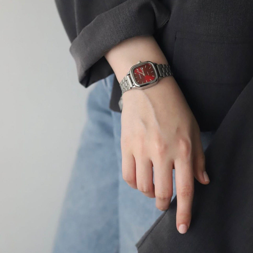 CASIO SILVER AND RED FOR WOMEN