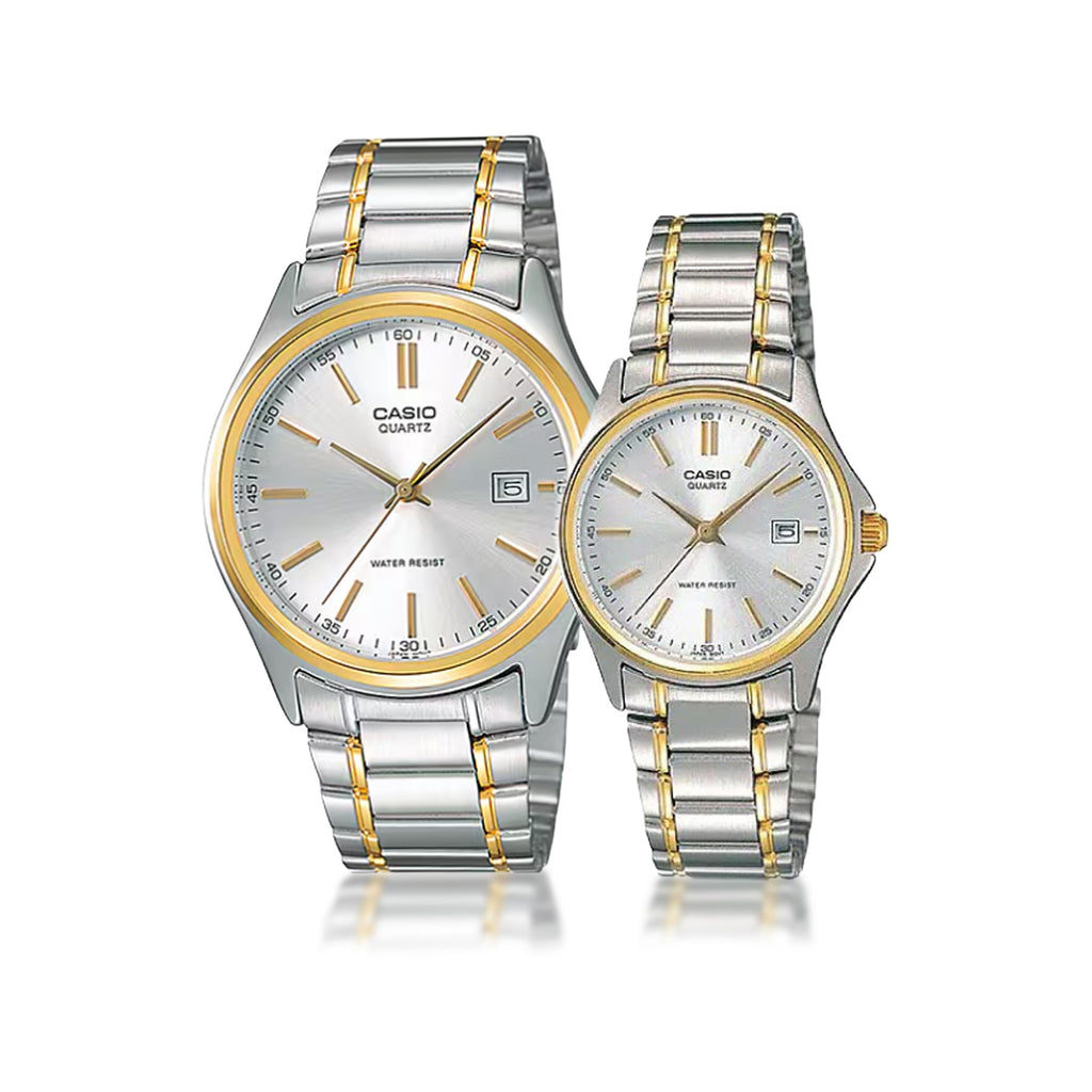 casio couple silver and gold
