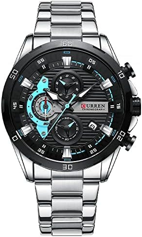 Curren 8402 Chronograph Men’s Watch–Silver Black