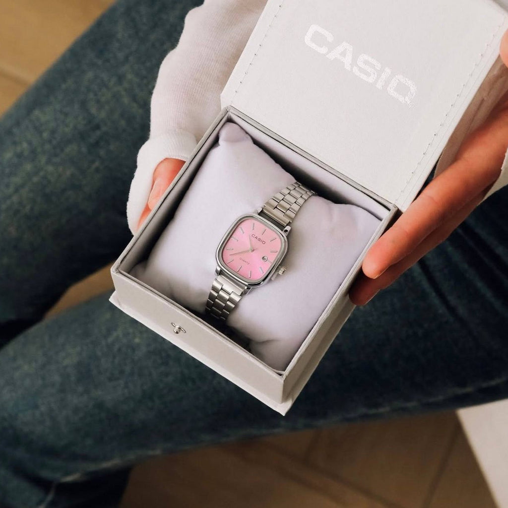CASIO SILVER AND PINK FOR WOMEN