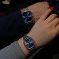 casio couple watches silver and blue