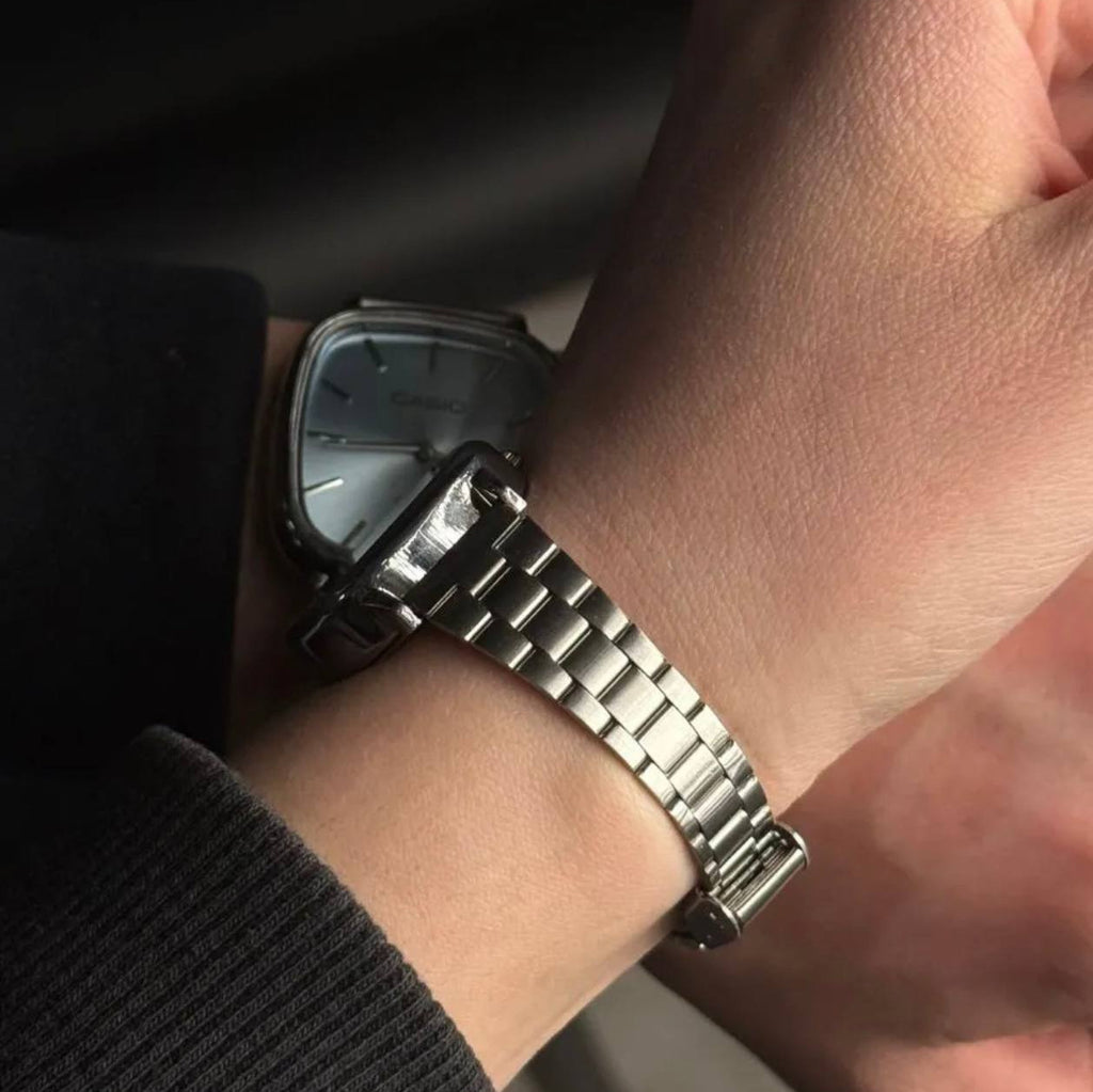 casio couple watches silver and baby blue