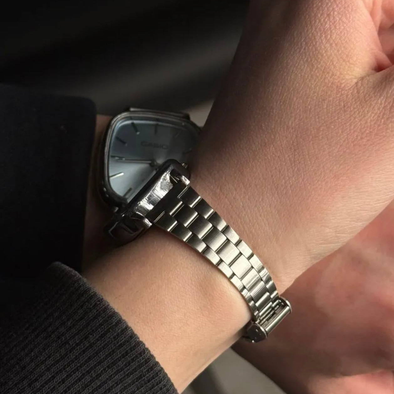 casio couple watches silver and baby blue