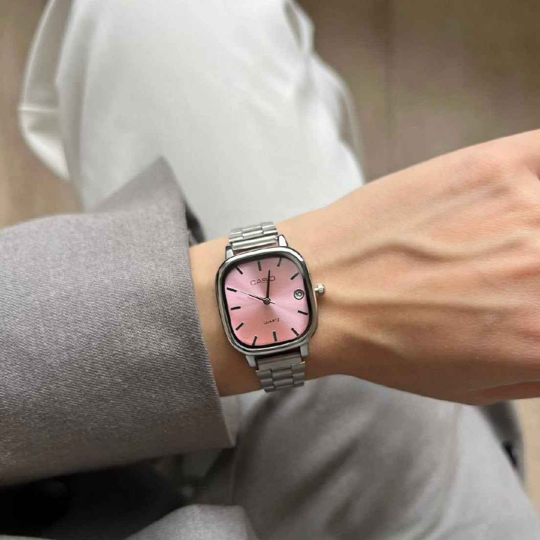 CASIO SILVER AND PINK FOR WOMEN