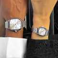 casio couple watches silver