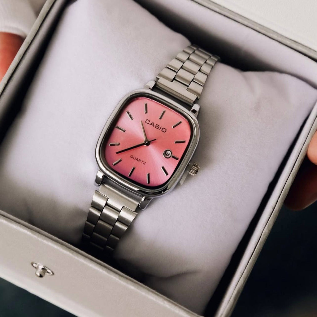 CASIO SILVER AND PINK FOR WOMEN