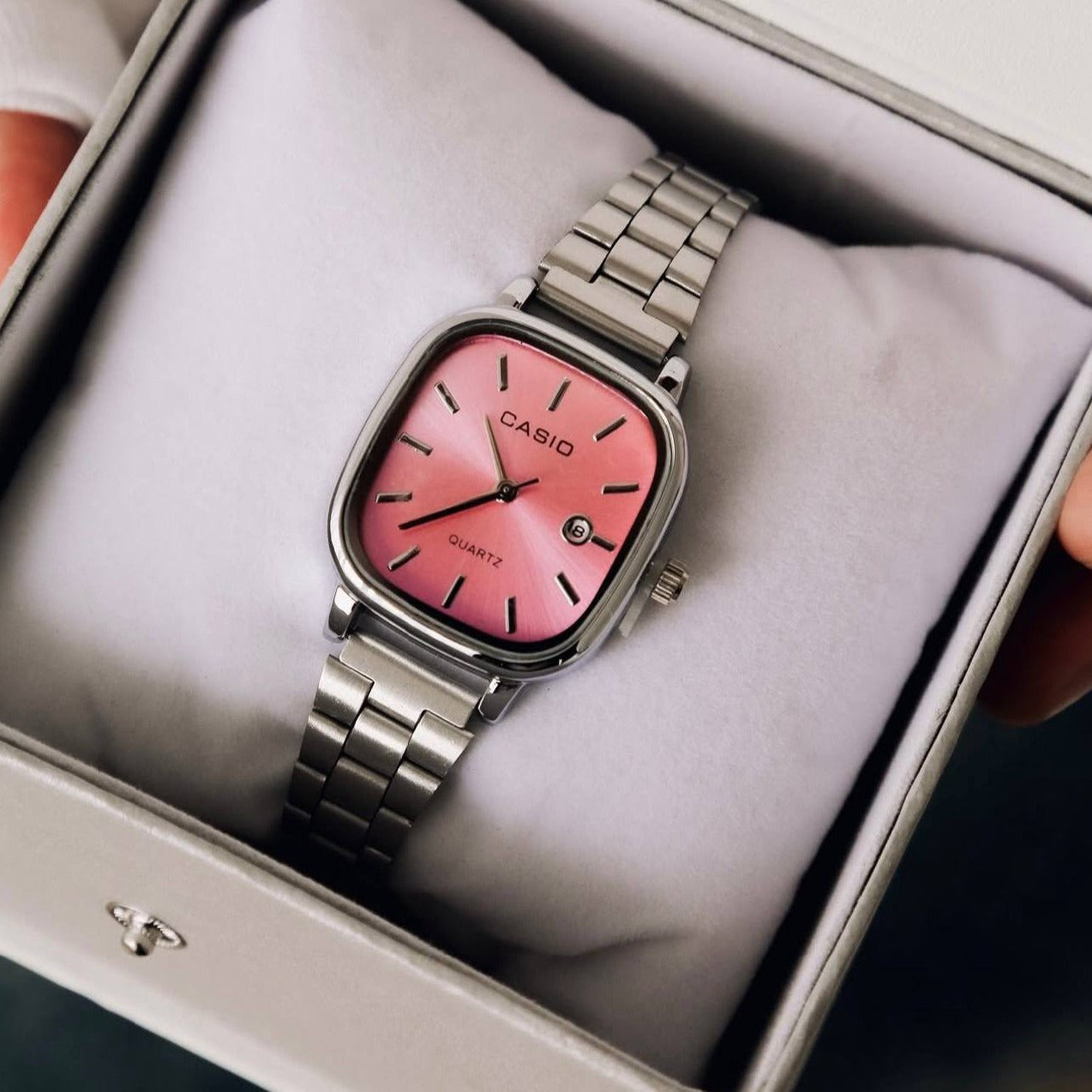 CASIO SILVER AND PINK FOR WOMEN