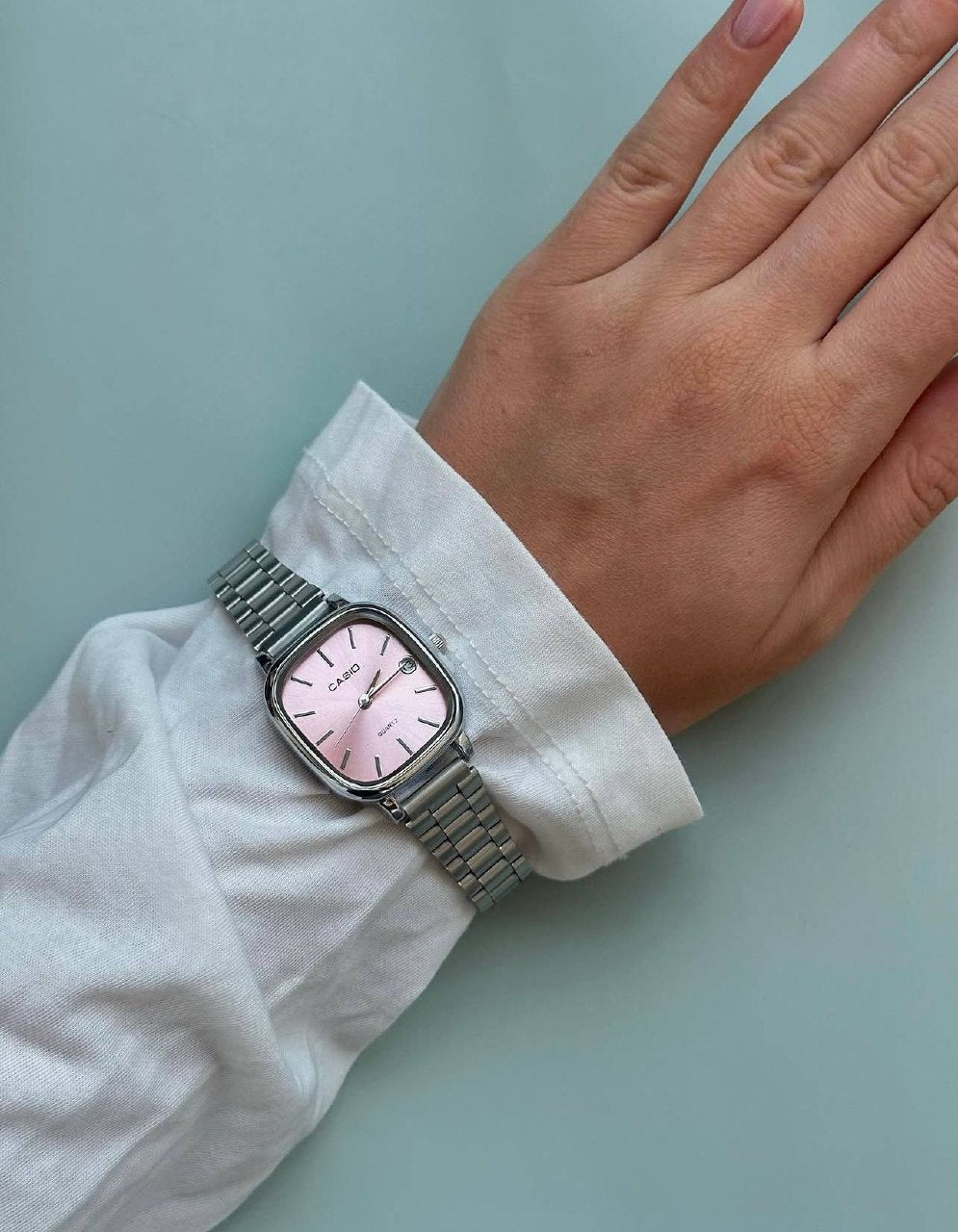 CASIO SILVER AND PINK FOR WOMEN