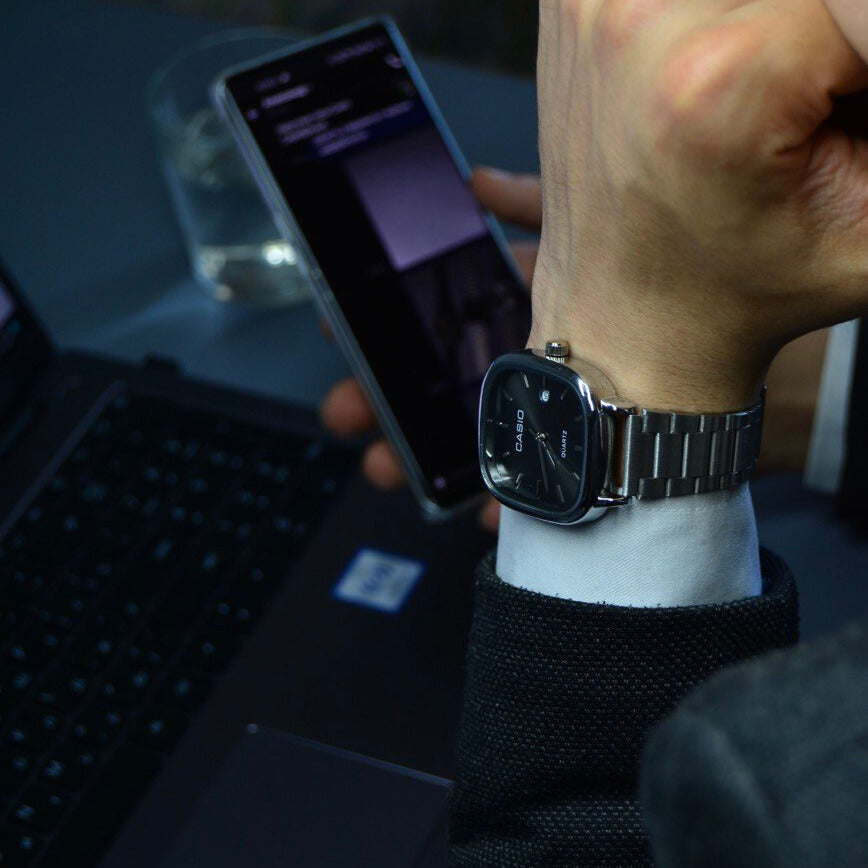 CASIO Silver and BLACK FOR Men